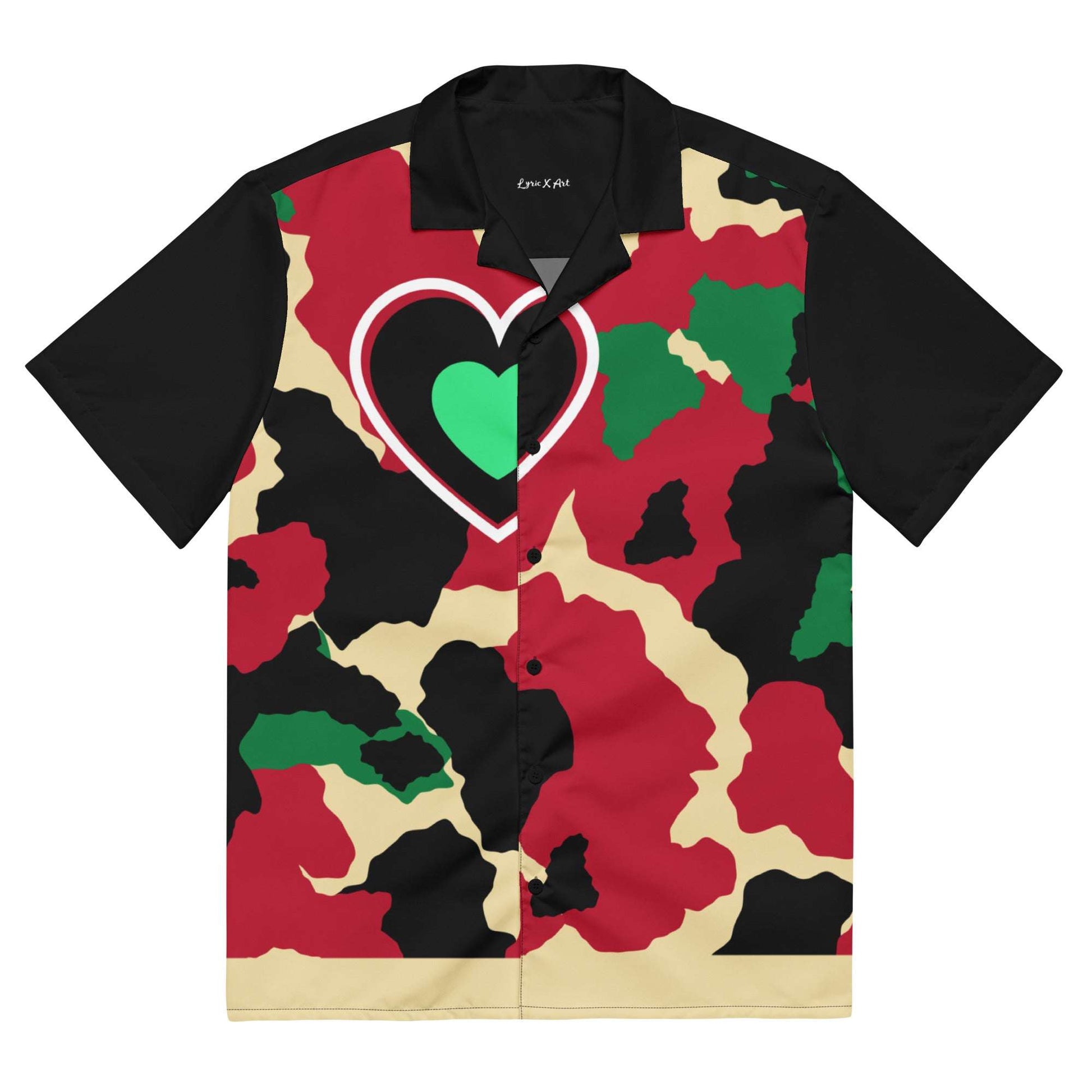 The Camo Love Fly Button Up Shirt 2XL