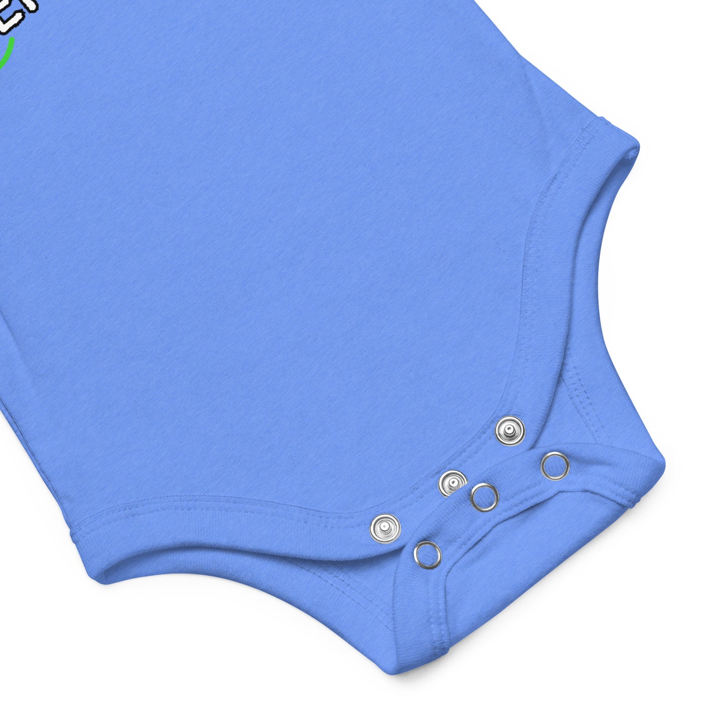 Baby One Piece Play, Laugh, Repeat Columbia Blue Snap Closure