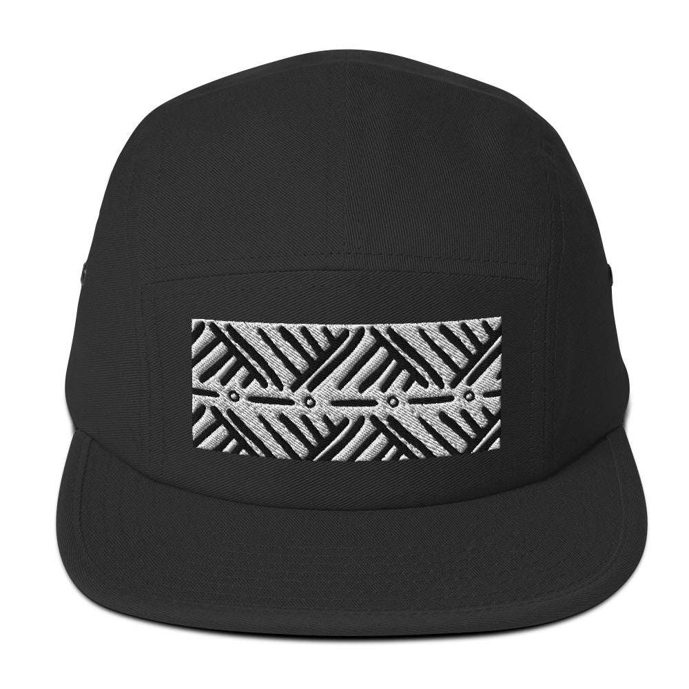 The Print Five Panel Cap Black cap