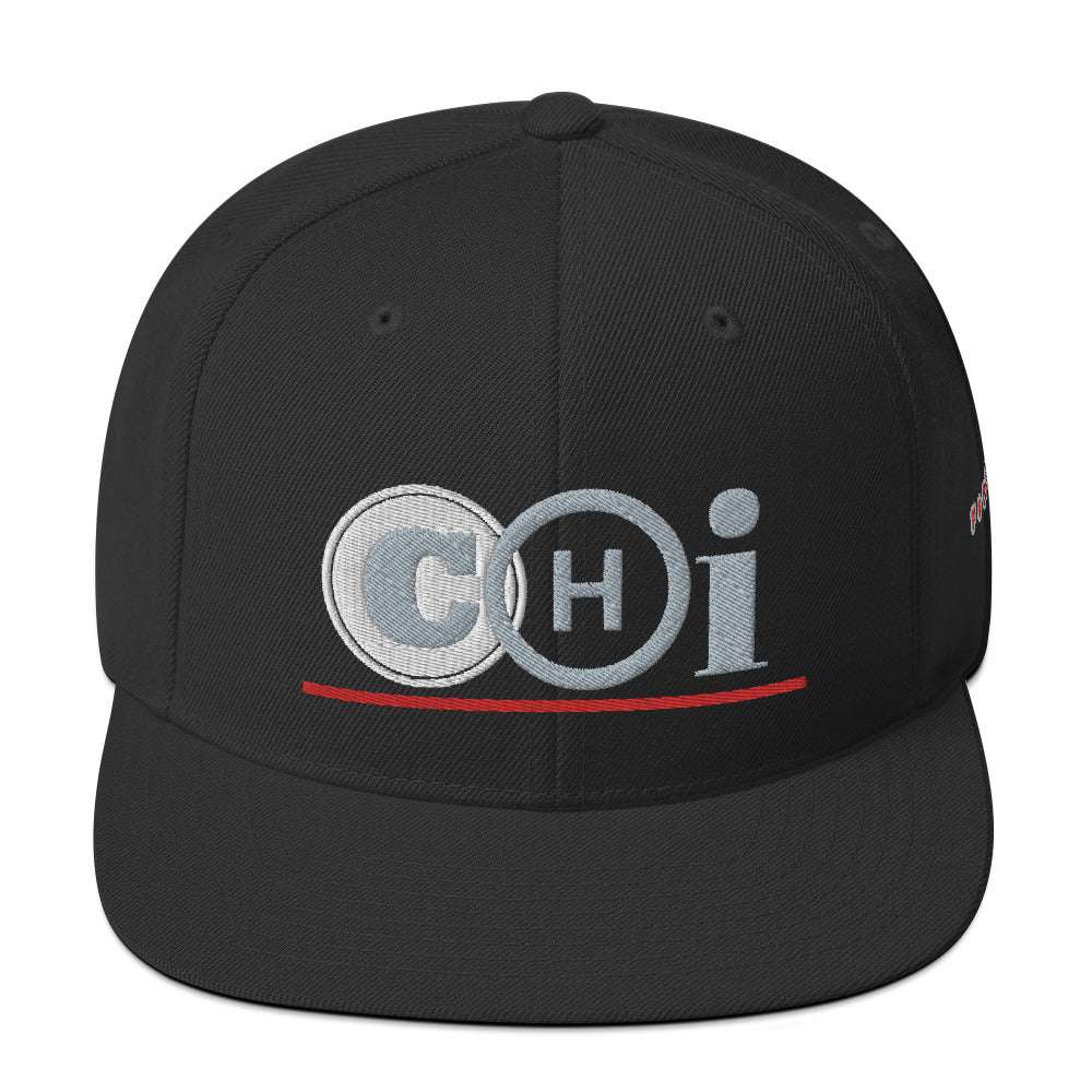 Chi Focused Snapback Hat Black