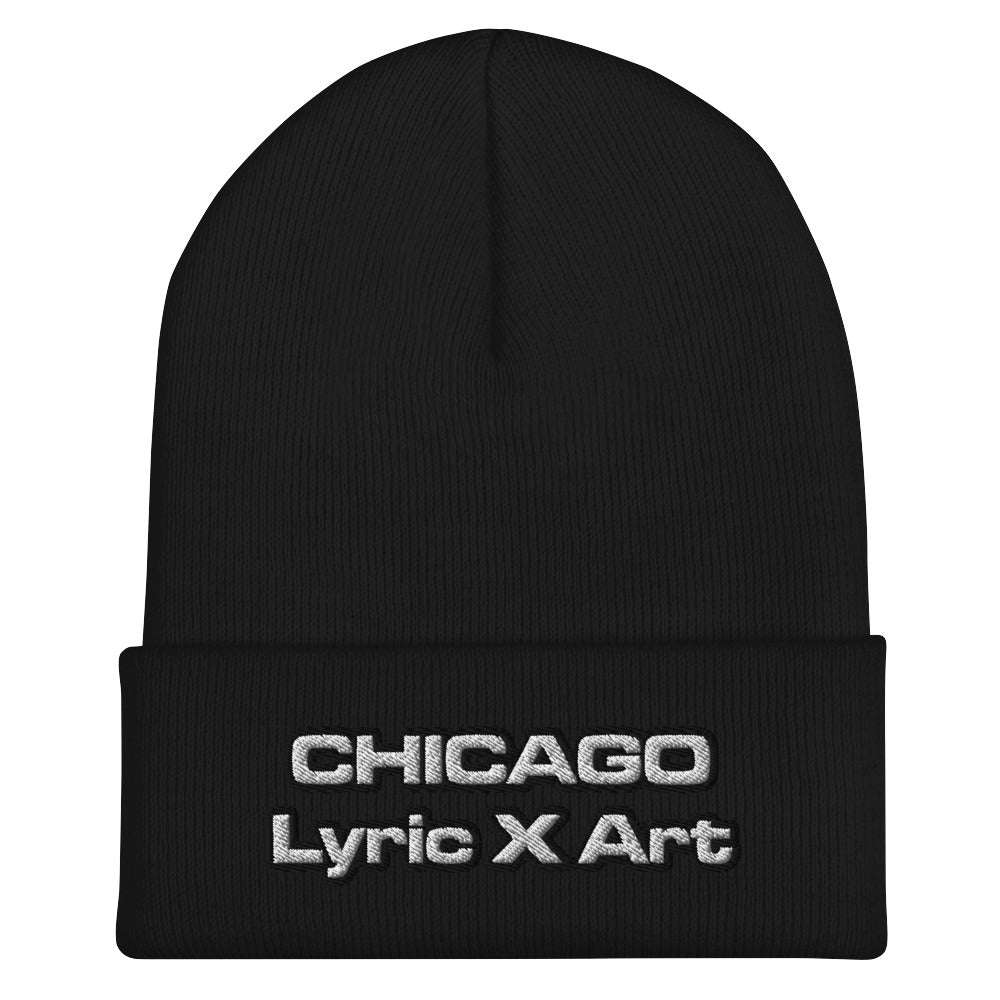 Cuffed Beanie Chicago Lyric X Art Black