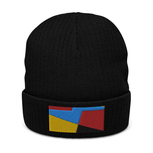 Cuffed Beanie Color Block Black