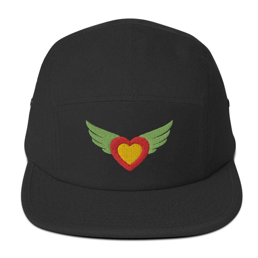 Fly Heart Five Panel Cap Black