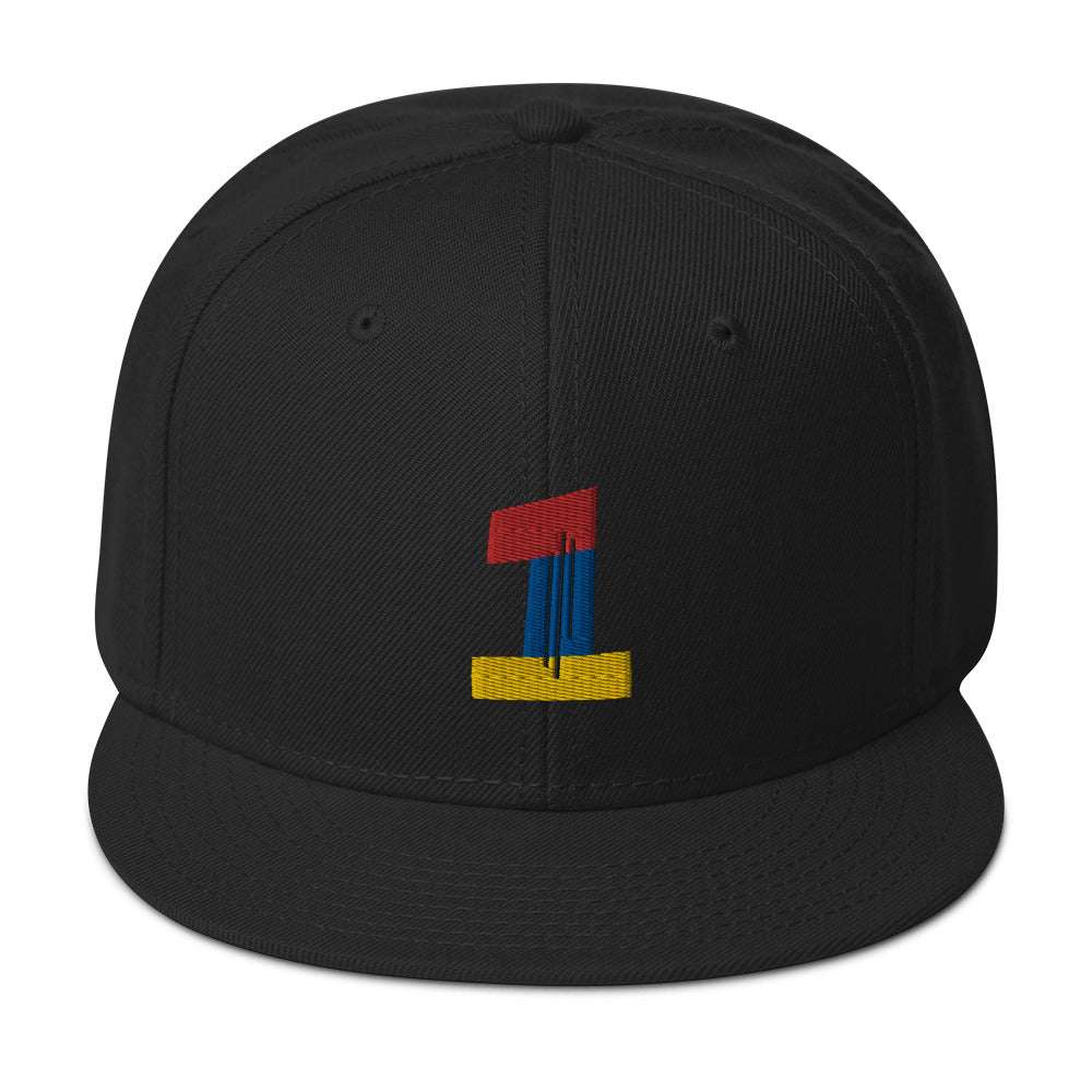 #1 Ball Player Snapback Hat Black hat