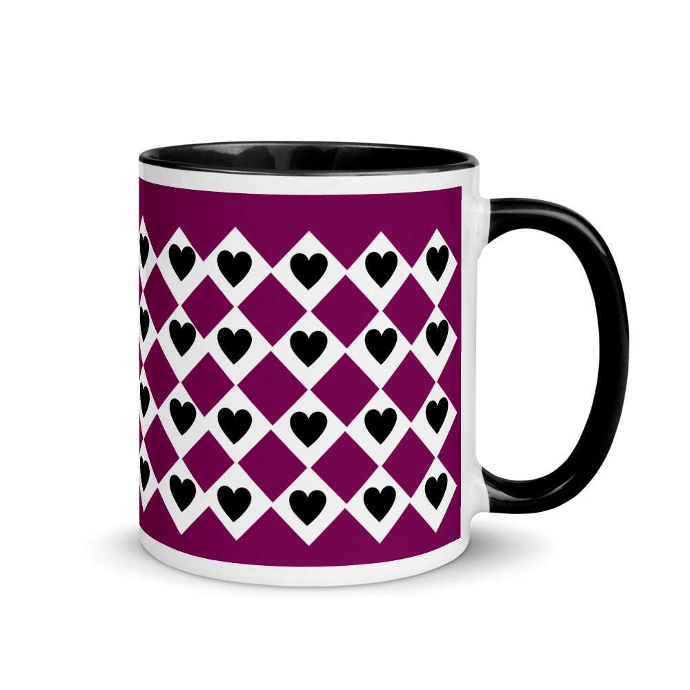 Mug Hearts & Diamonds Black mug