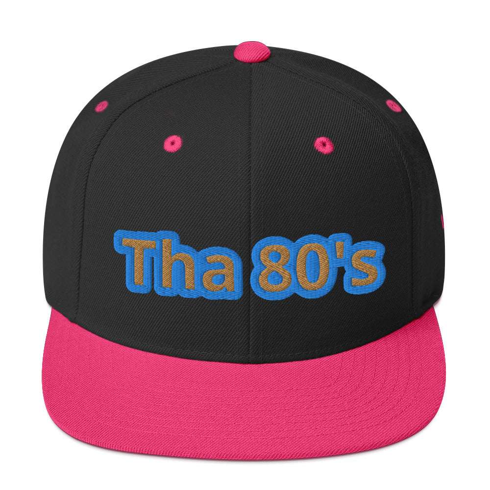 Tha 1980's Snapback Hat Black/ Neon Pink