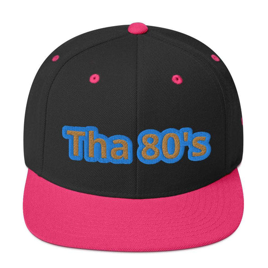 Tha 1980's Snapback Hat Black/ Neon Pink