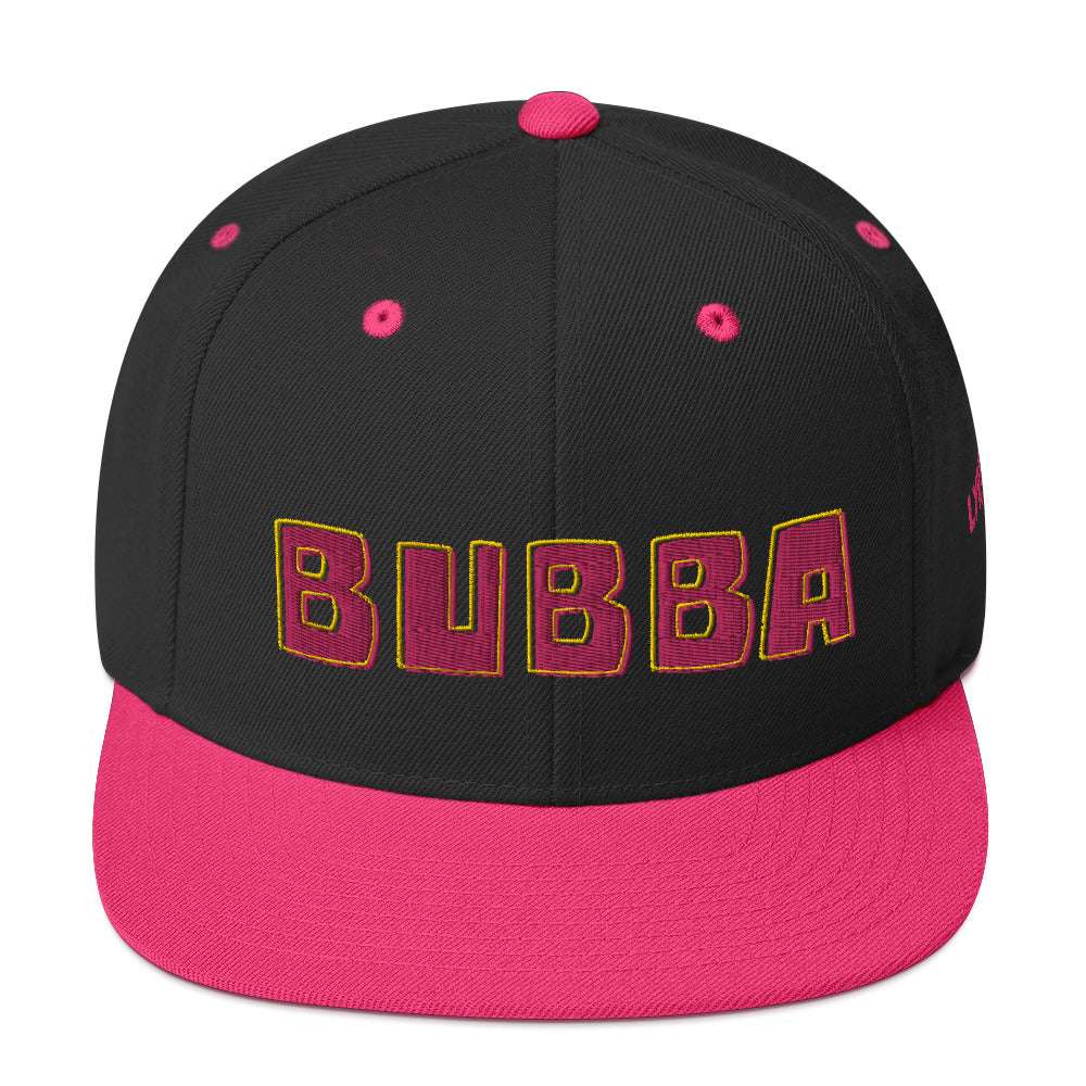 The Bubba Snapback Hat Black/ Neon Pink
