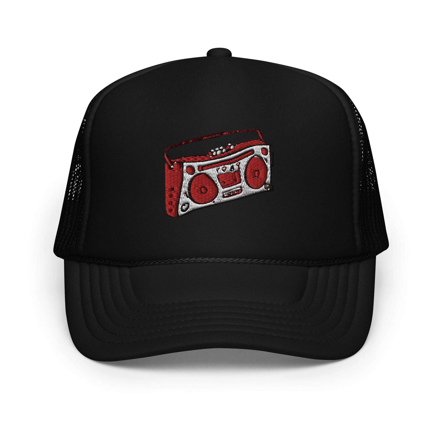 The Boombox Radio Foam Trucker Hat Black