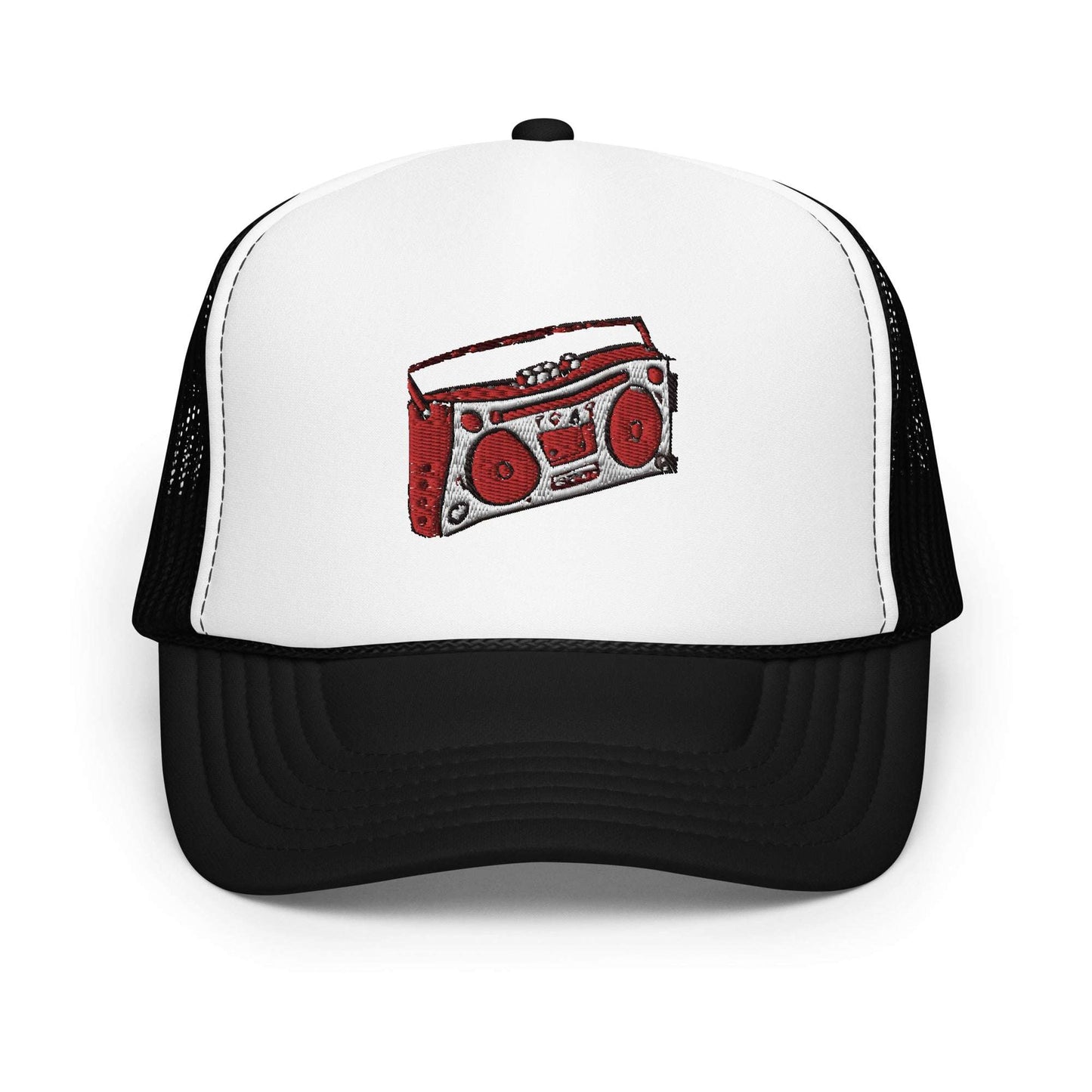 The Boombox Radio Foam Trucker Hat Black / White / Black
