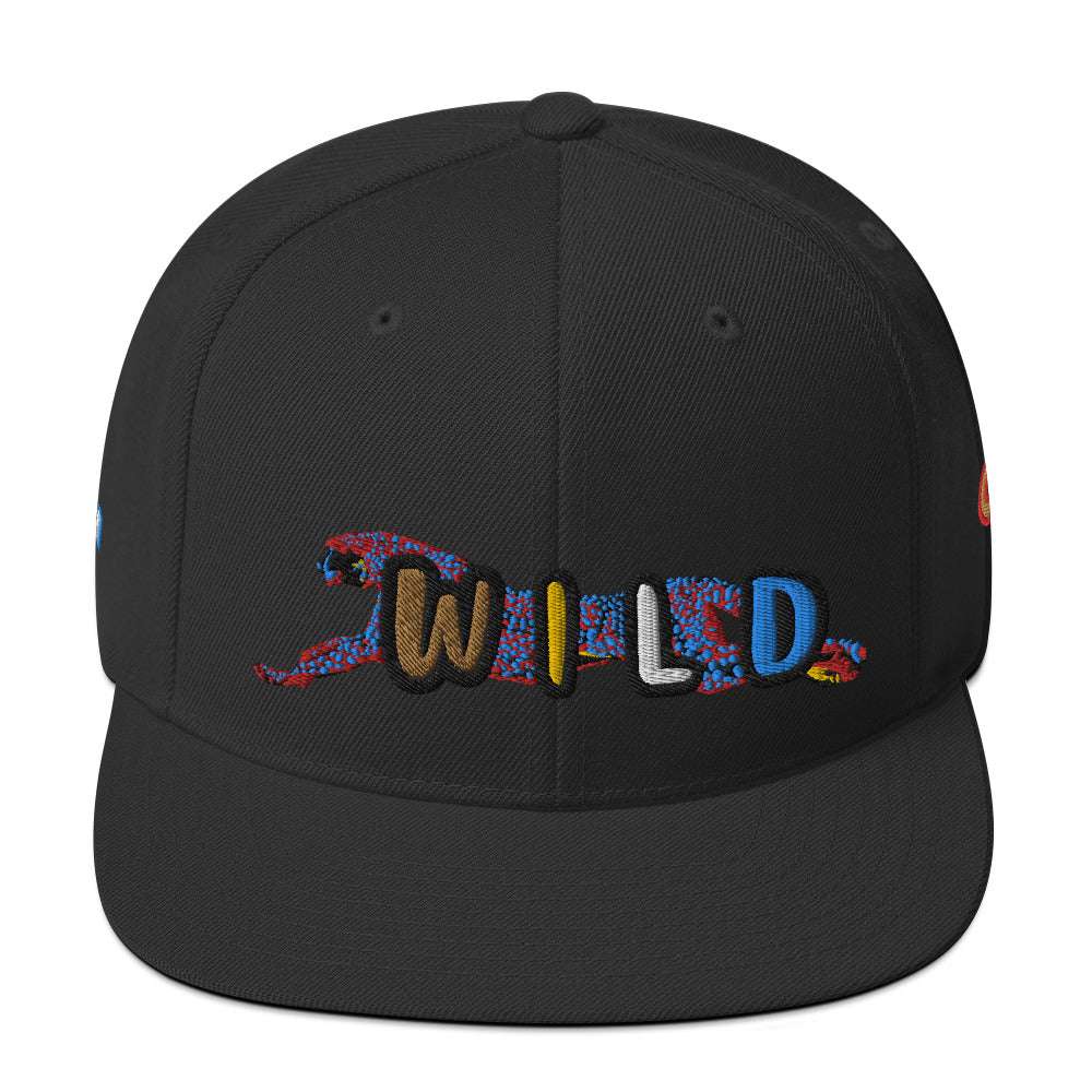Wild Cat Offense Embroidered Snapback Hat Black
