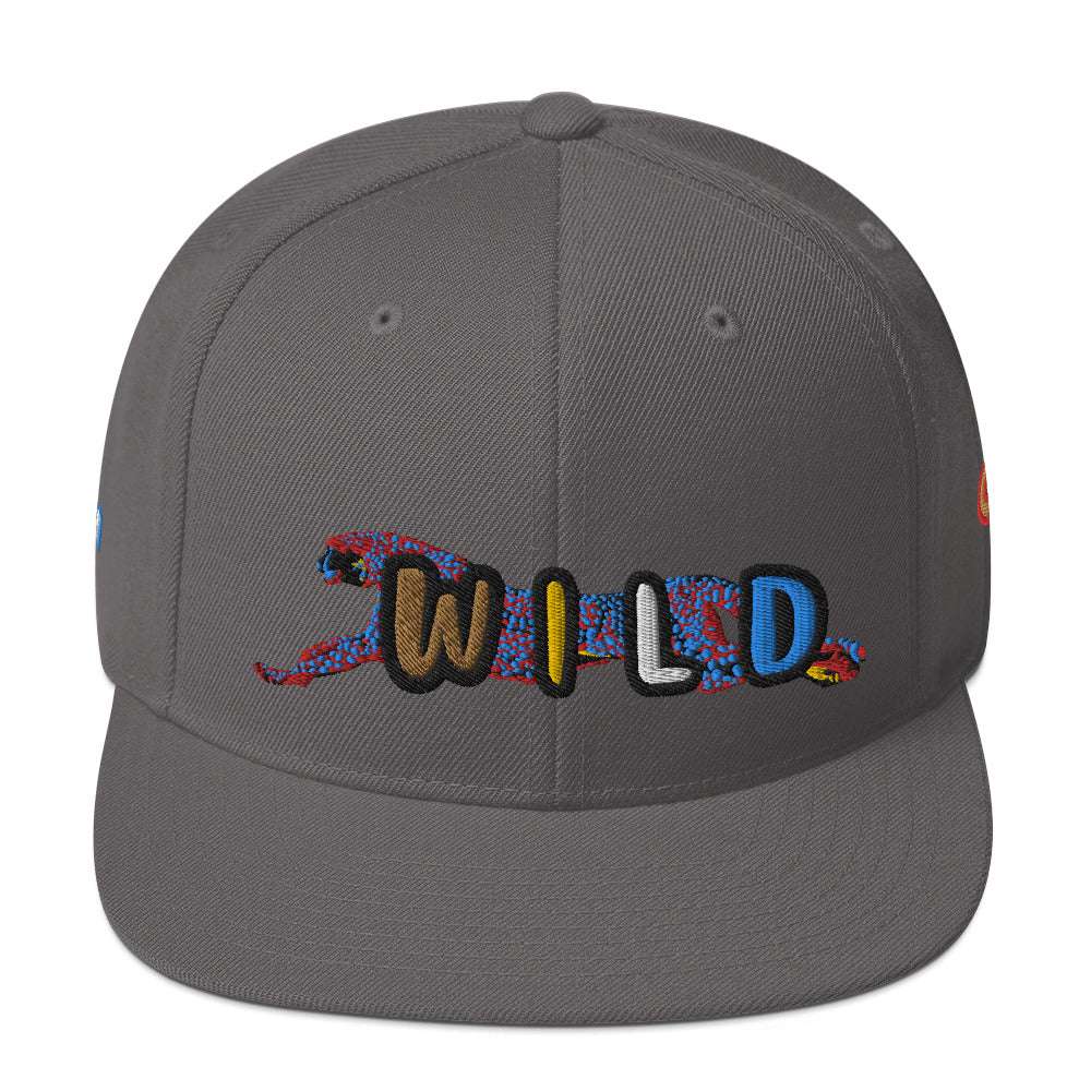 Wild Cat Offense Embroidered Snapback Hat Dark Grey