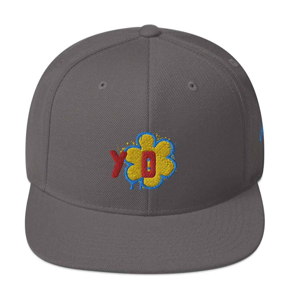 Yo Snapback Hat Dark Grey