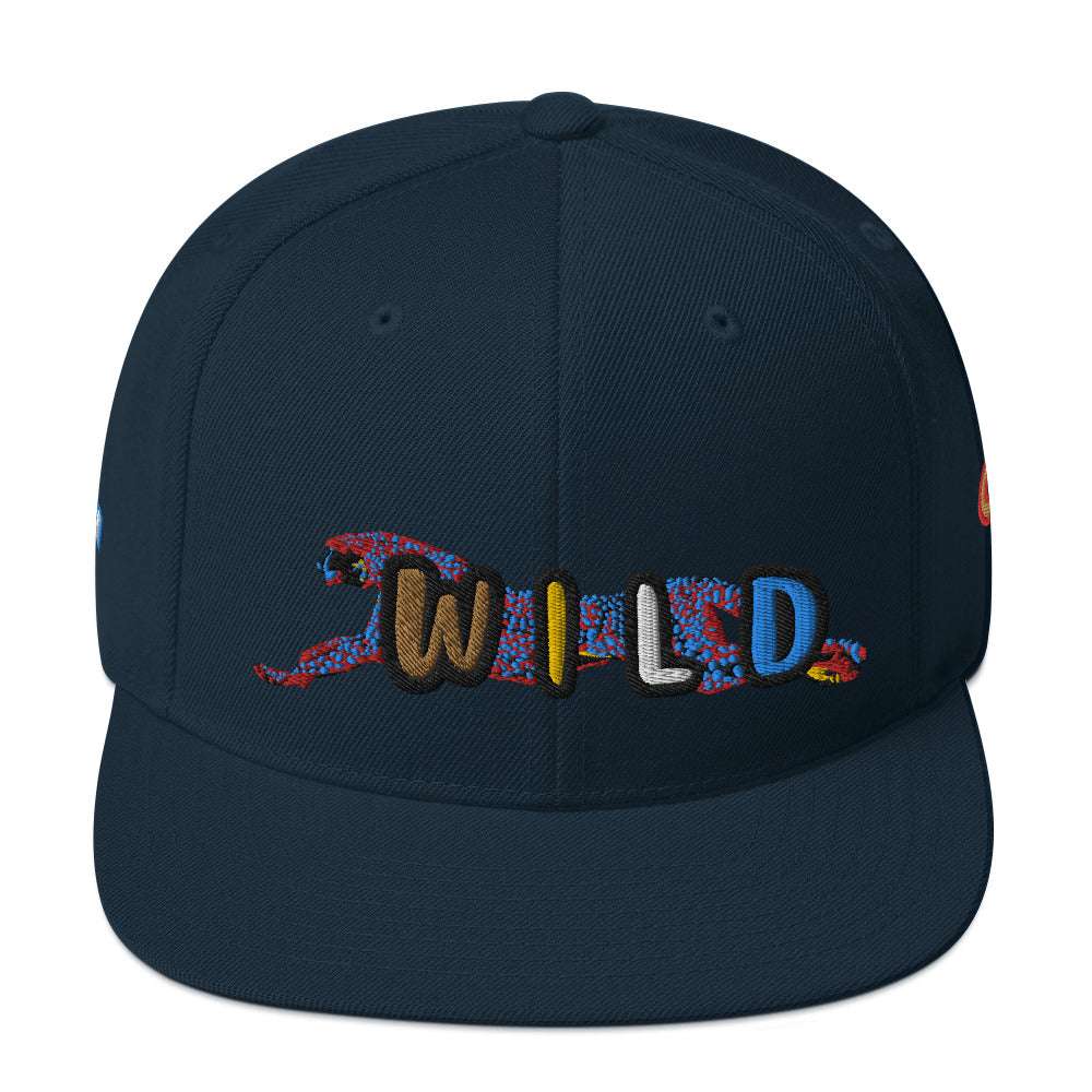 Wild Cat Offense Embroidered Snapback Hat Dark Navy