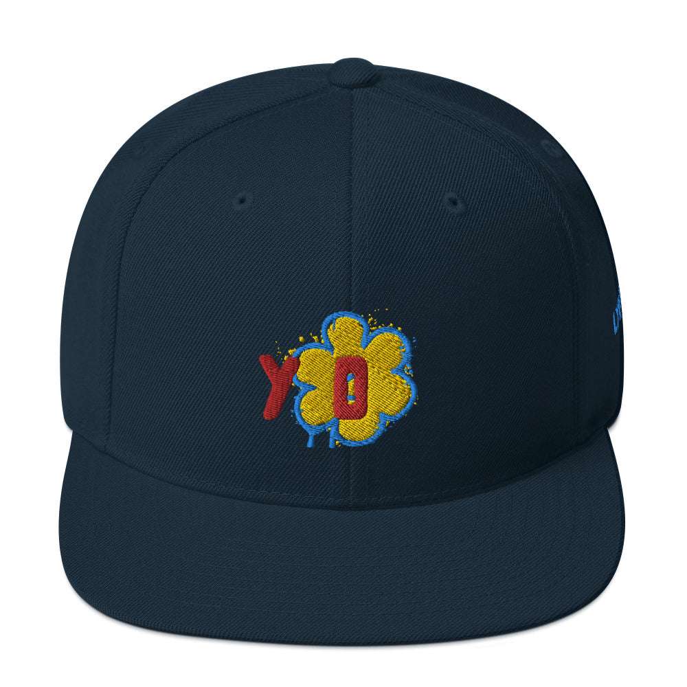 Yo Snapback Hat Dark Navy