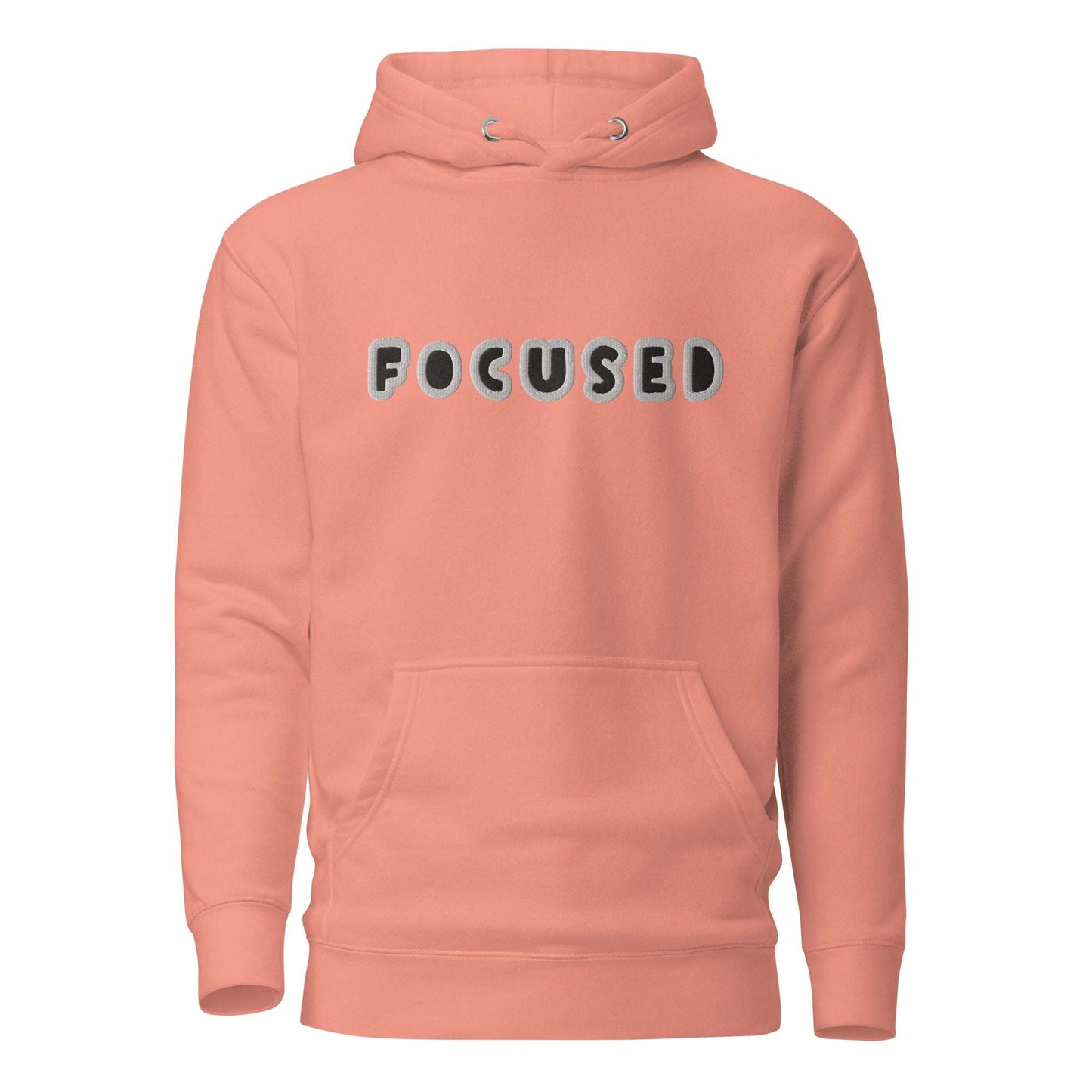 Focused Embroidered Hoodie Dusty Rose / 3XL