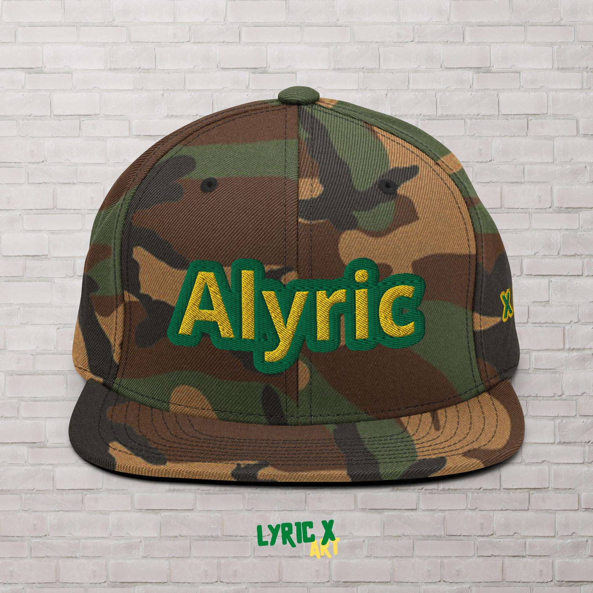 A Lyric X Art Snapback Hat Green Camo