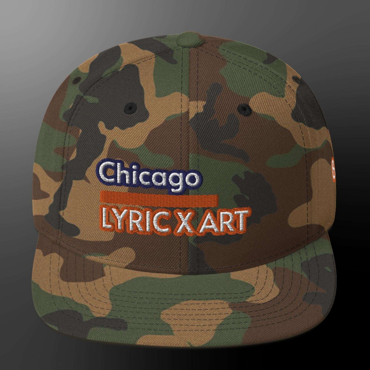 Chicago Lyric X Art 81 Snapback Hat Green Camo