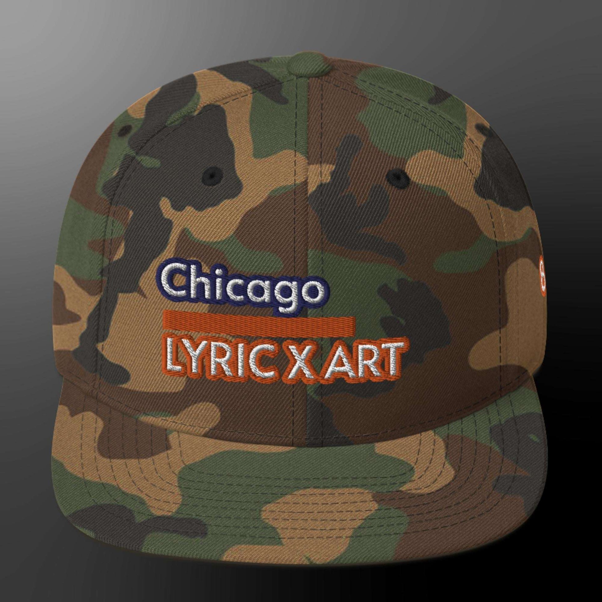 Chicago Lyric X Art 81 Snapback Hat Green Camo
