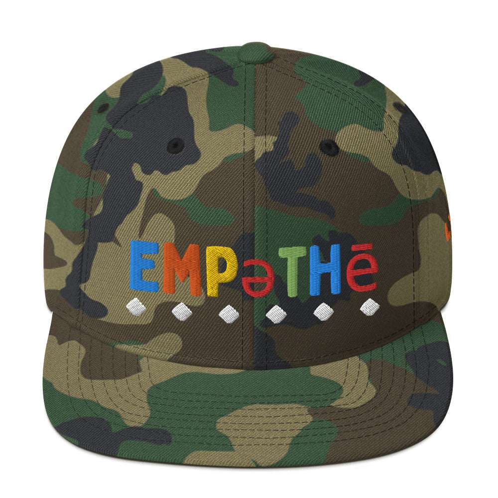 Empathy Snapback Hat Green Camo hat