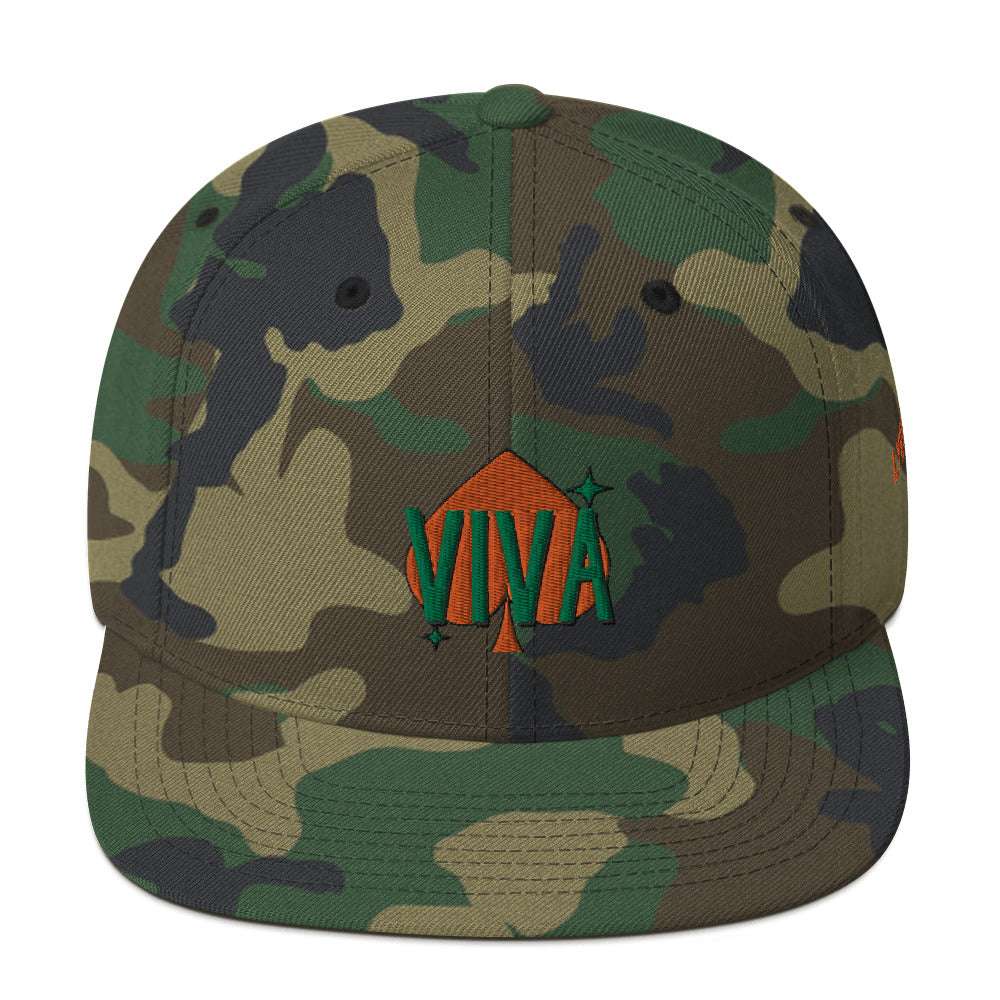VIVA Snapback Hat Green Camo hat