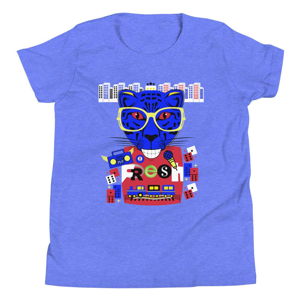 Youth T Fresh Cat Heather Columbia Blue / XL kids