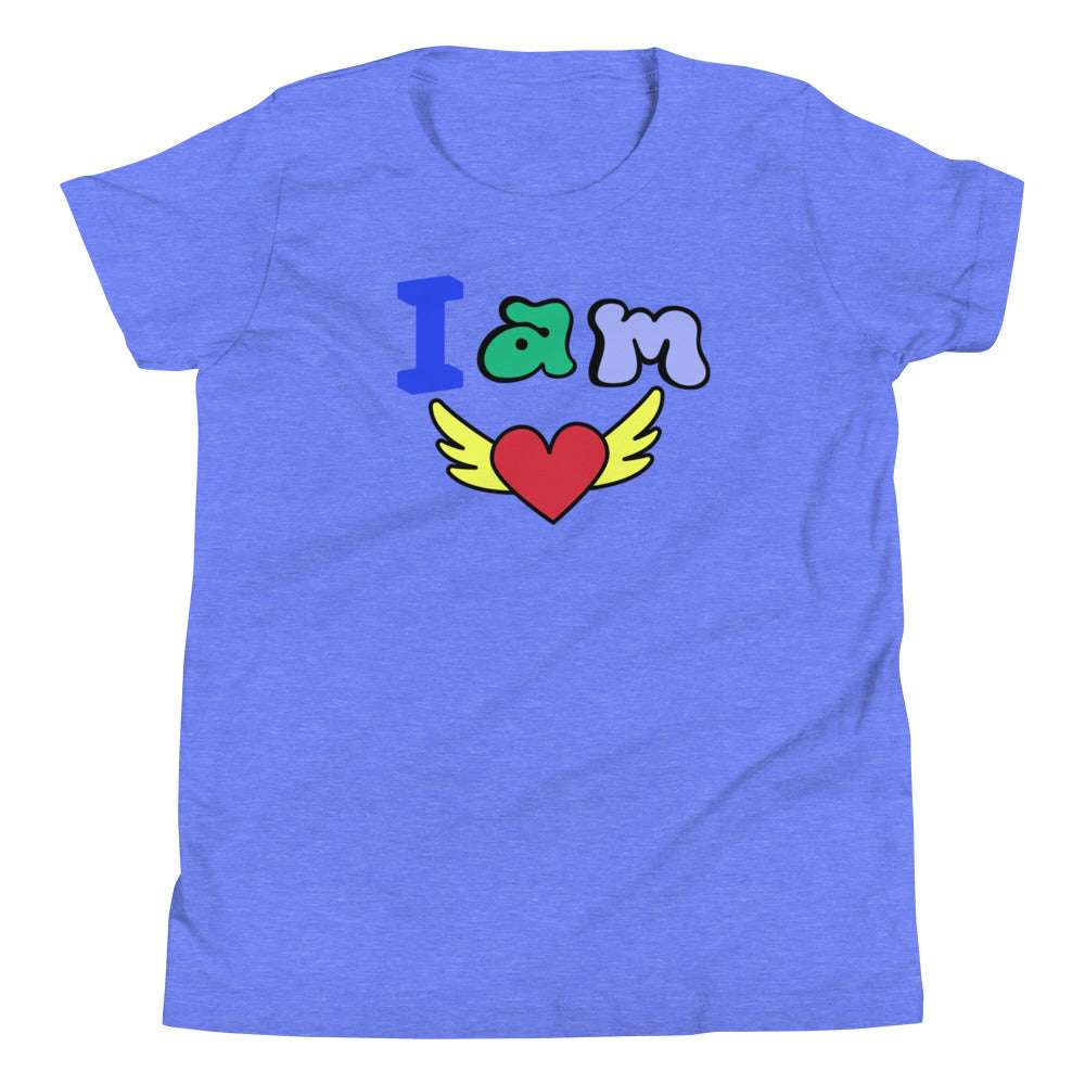 Youth T I am Love Heather Columbia Blue / XL tshirt