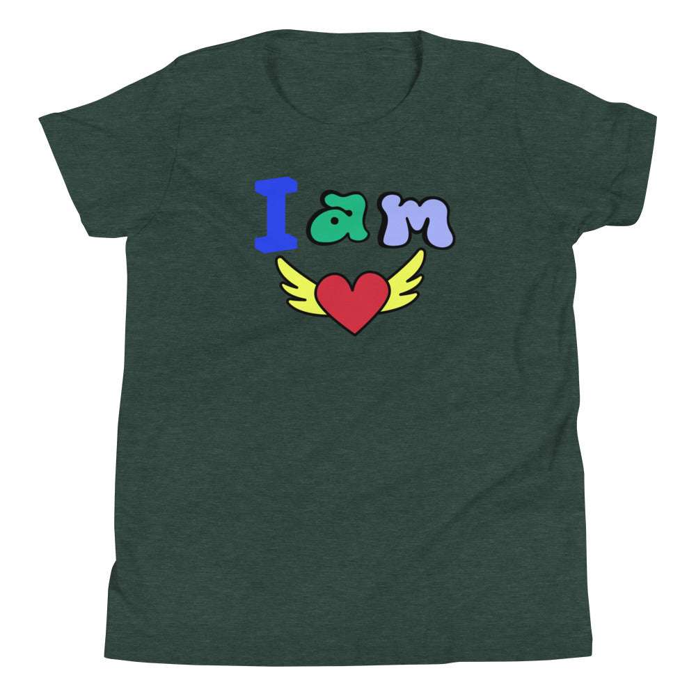 Youth T I am Love Heather Forest / XL tshirt