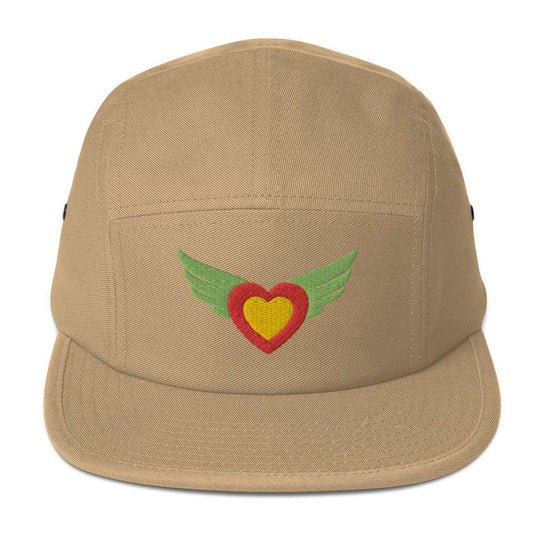 Fly Heart Five Panel Cap Khaki