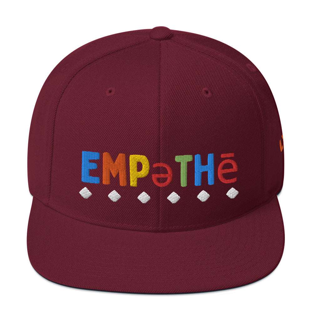 Empathy Snapback Hat Maroon hat