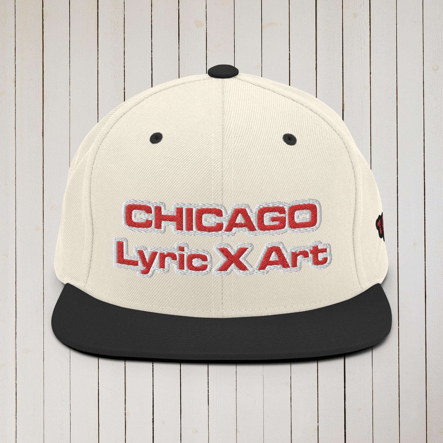 Chi "Chicago" Lyric X Art Snapback Hat Natural/ Black