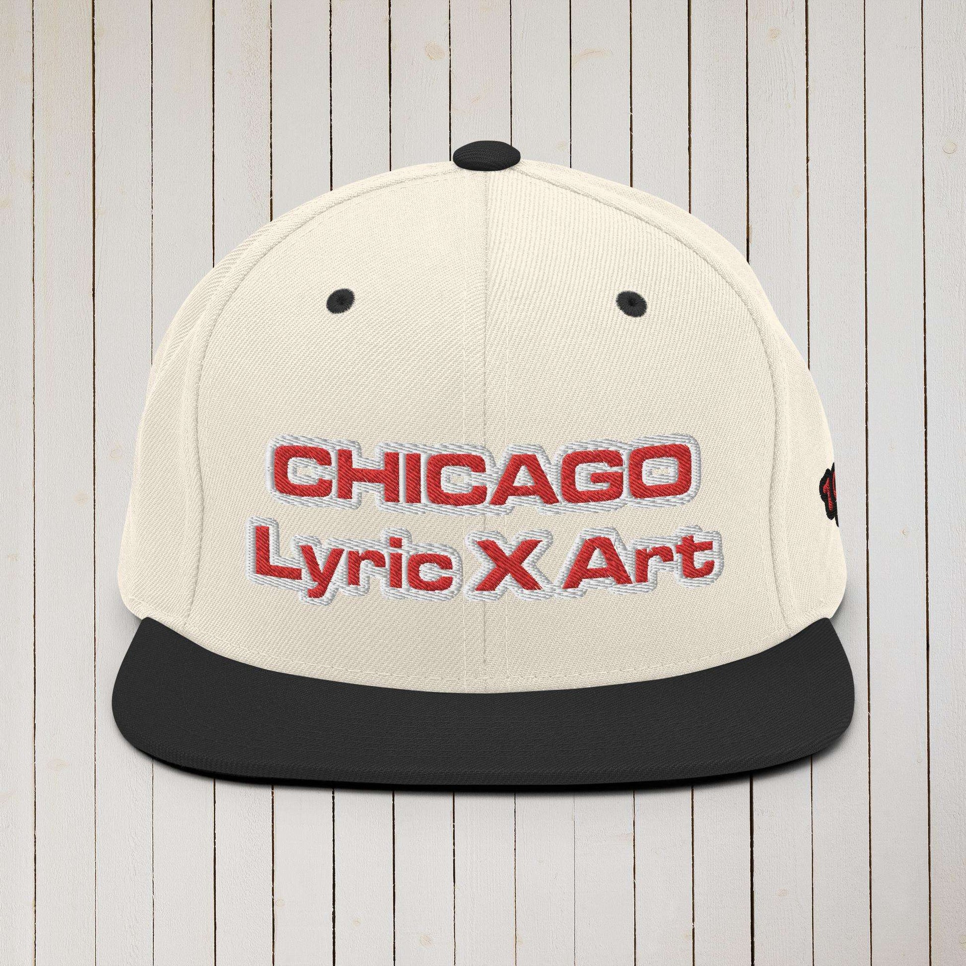 Chi "Chicago" Lyric X Art Snapback Hat Natural/ Black