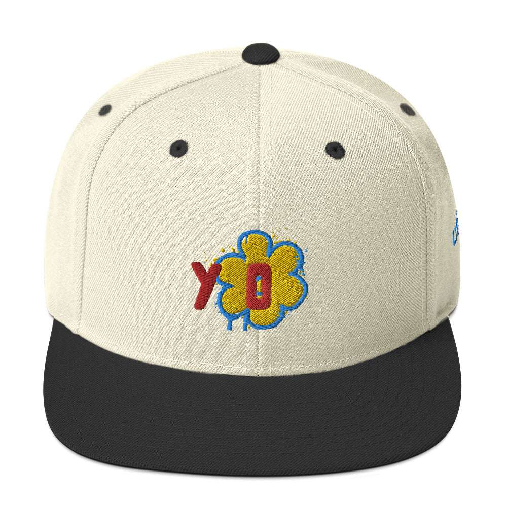 Yo Snapback Hat Natural/ Black