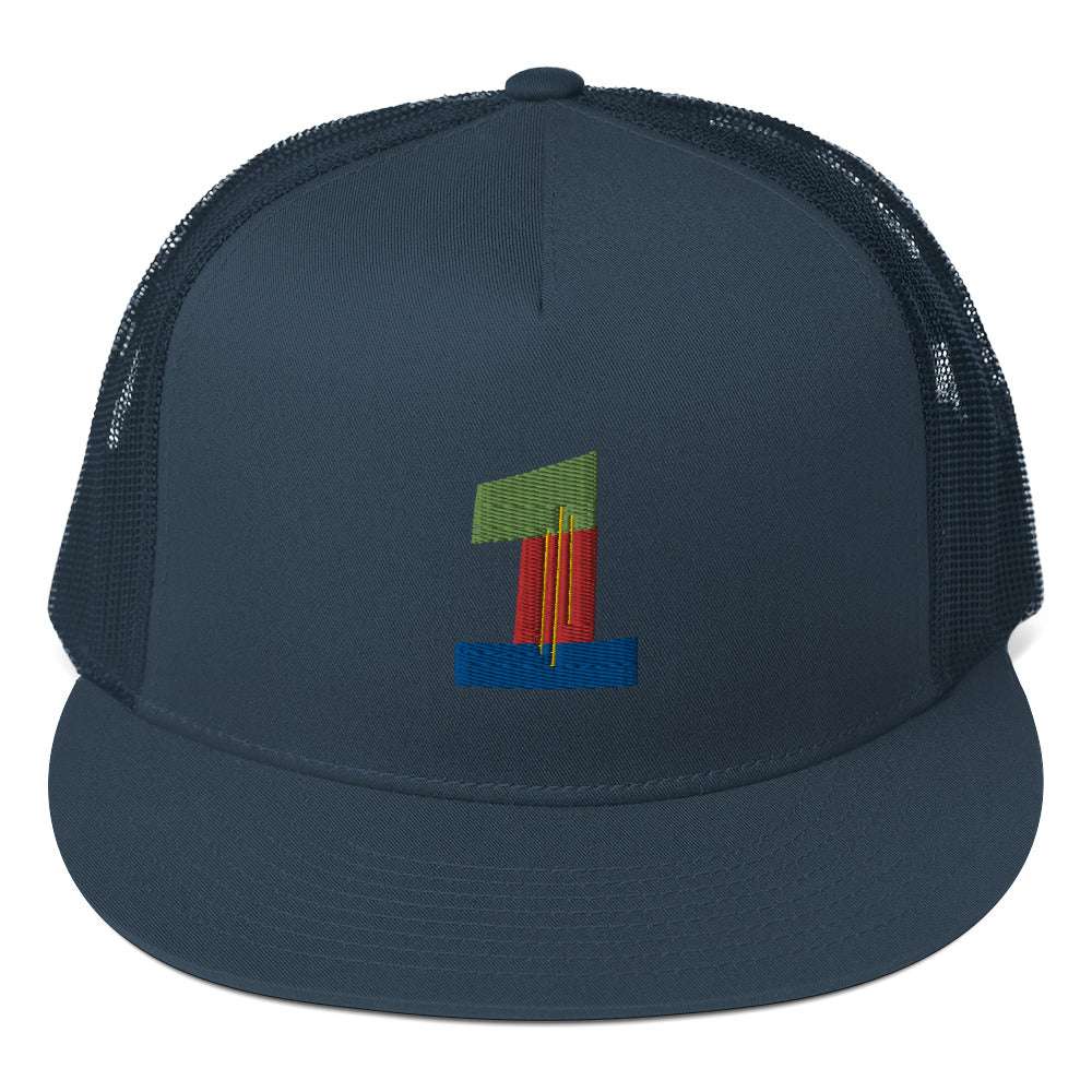 #1 Ball Player Trucker Cap Navy