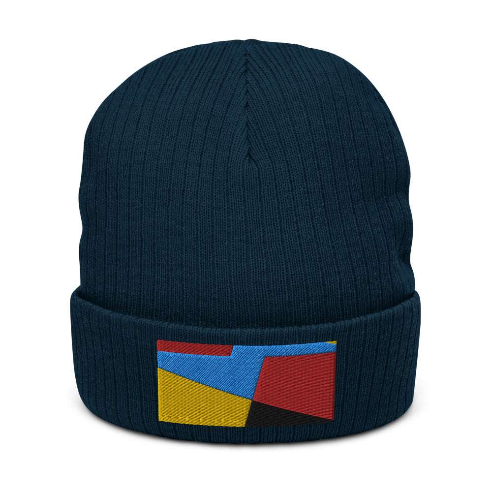 Cuffed Beanie Color Block Navy
