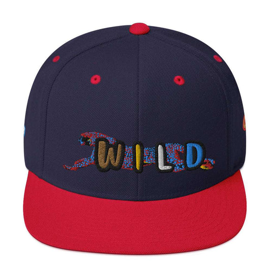 Wild Cat Offense Embroidered Snapback Hat Navy/ Red
