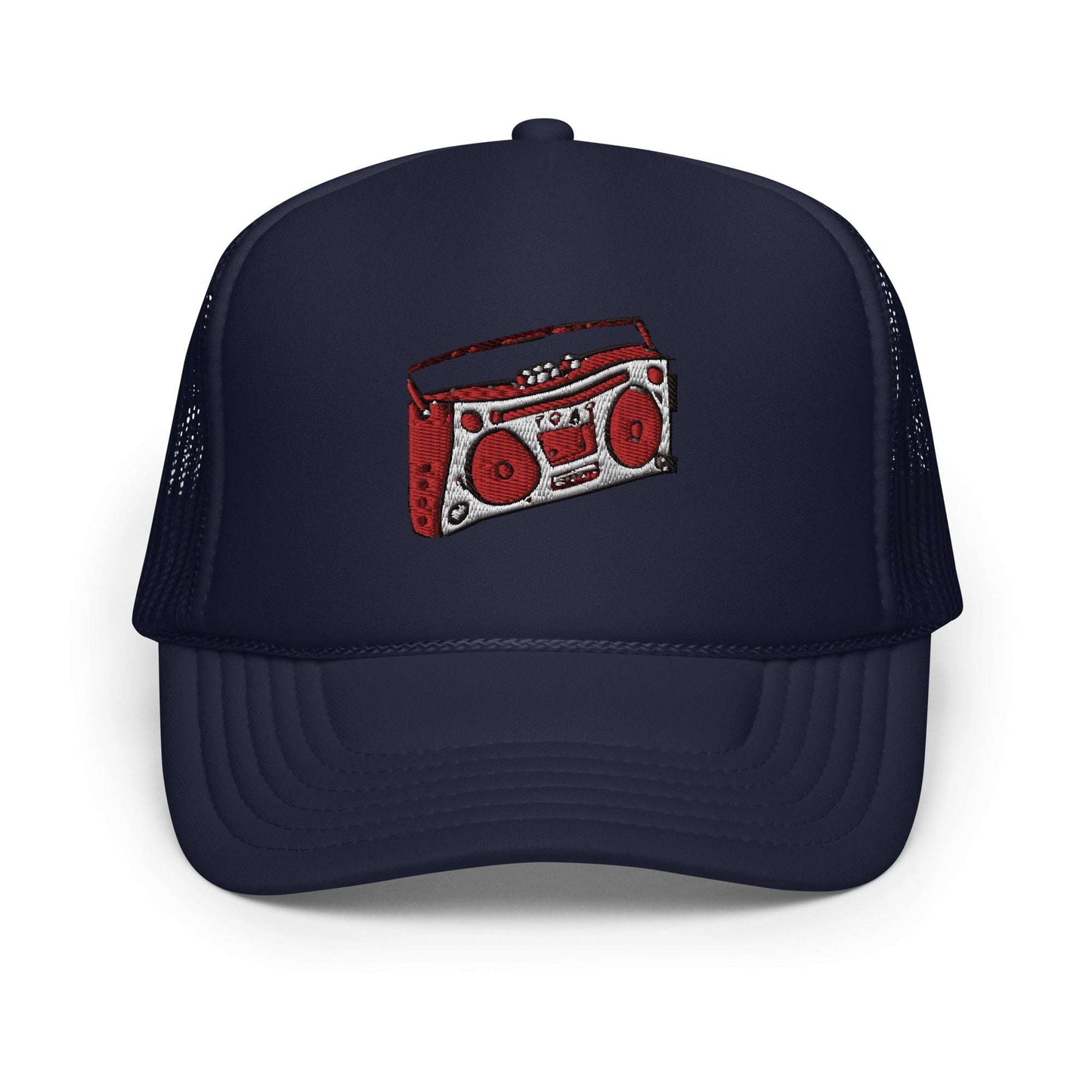 The Boombox Radio Foam Trucker Hat Navy