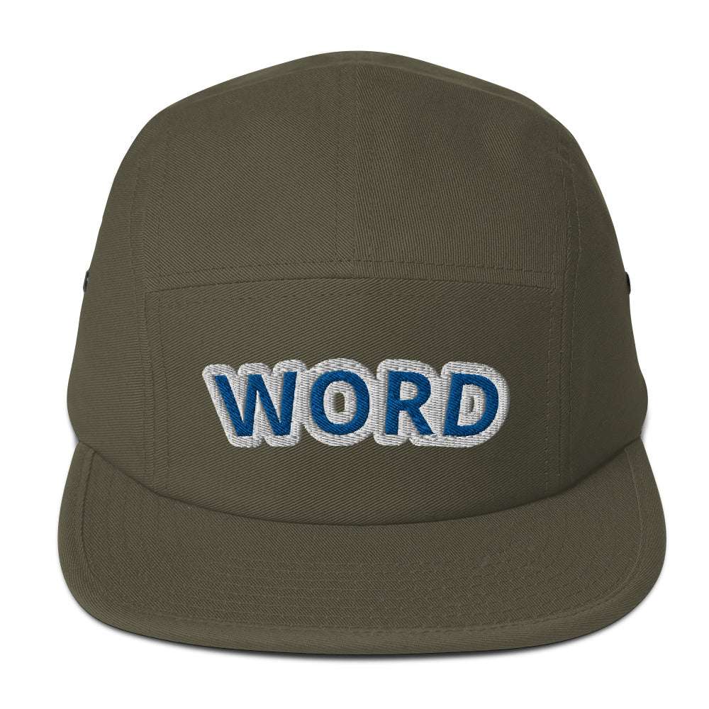 Word This That Five Panel Cap Olive