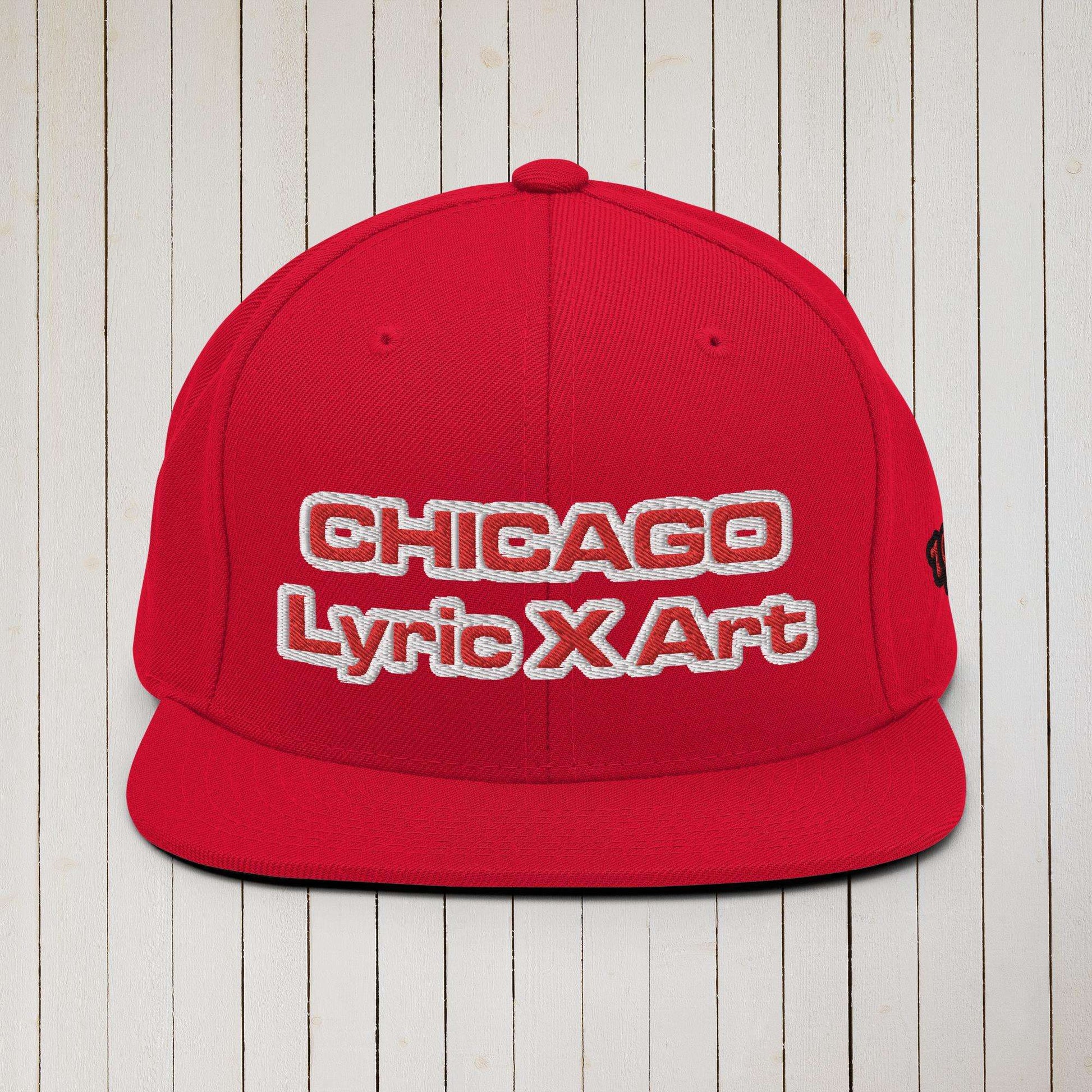 Chi "Chicago" Lyric X Art Snapback Hat Red
