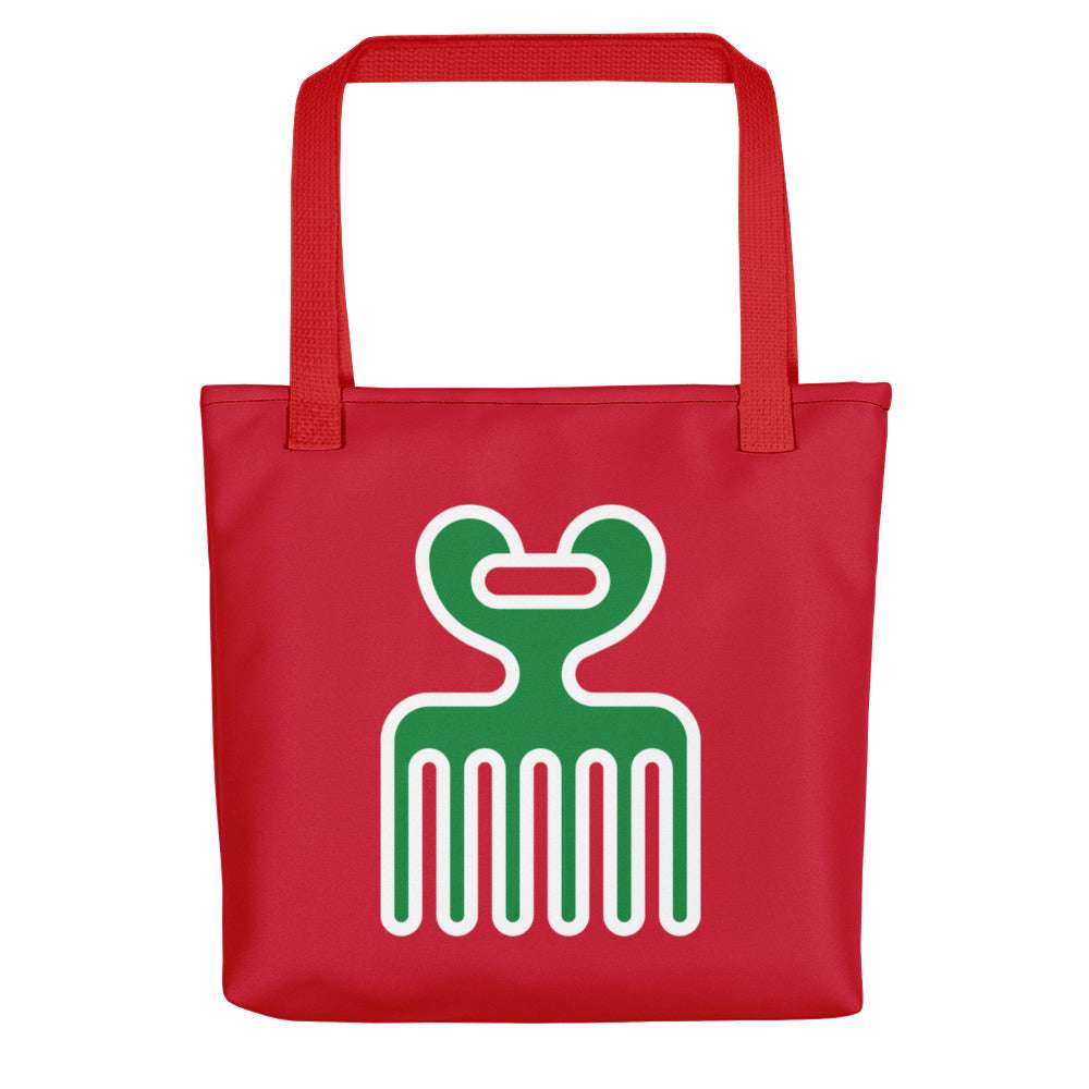 Tote African Hair Comb Red tote bag