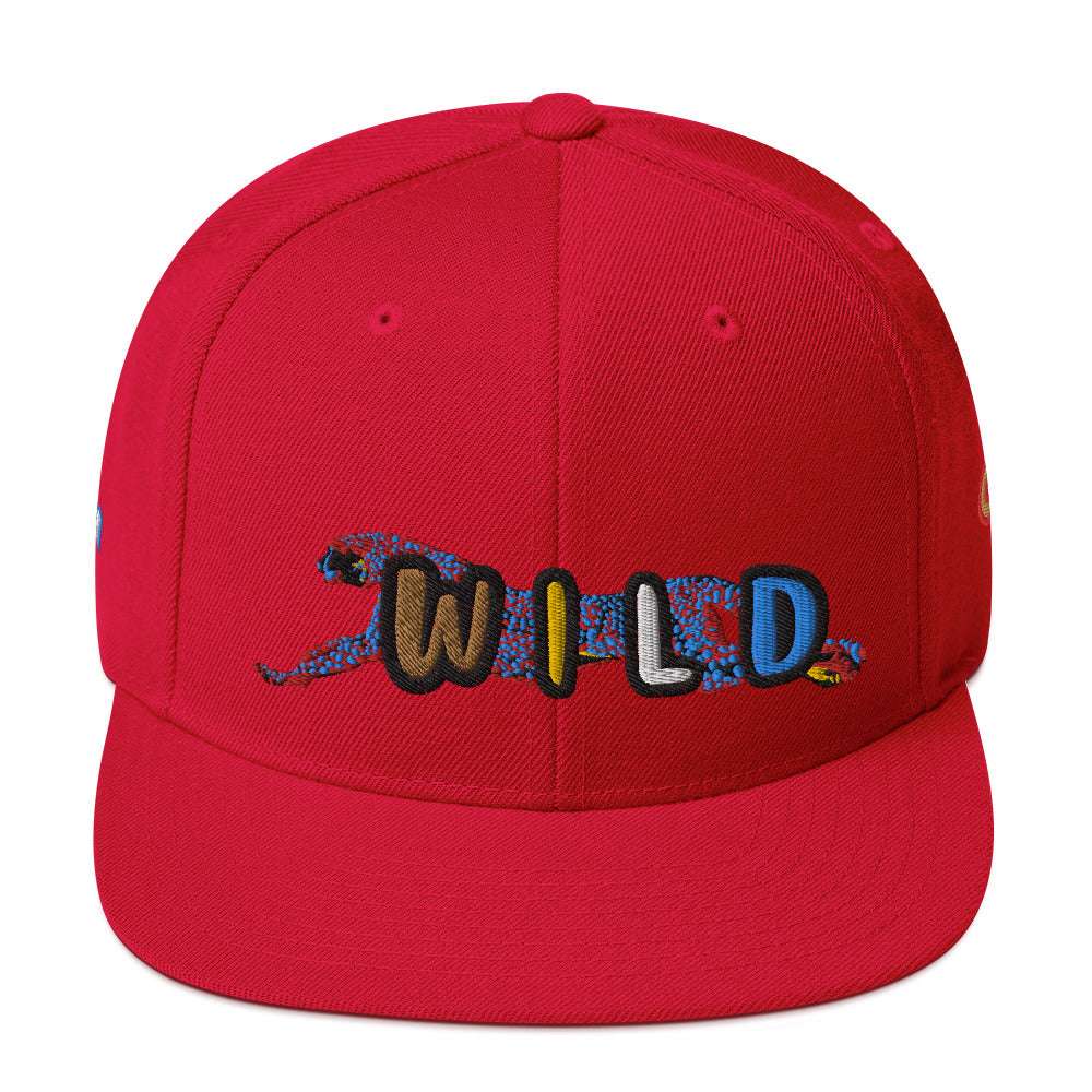 Wild Cat Offense Embroidered Snapback Hat Red
