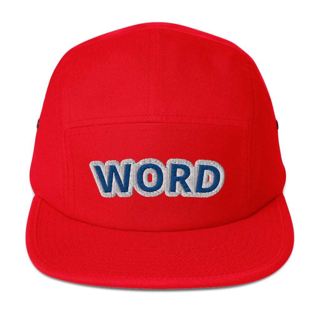 Word This That Five Panel Cap Red