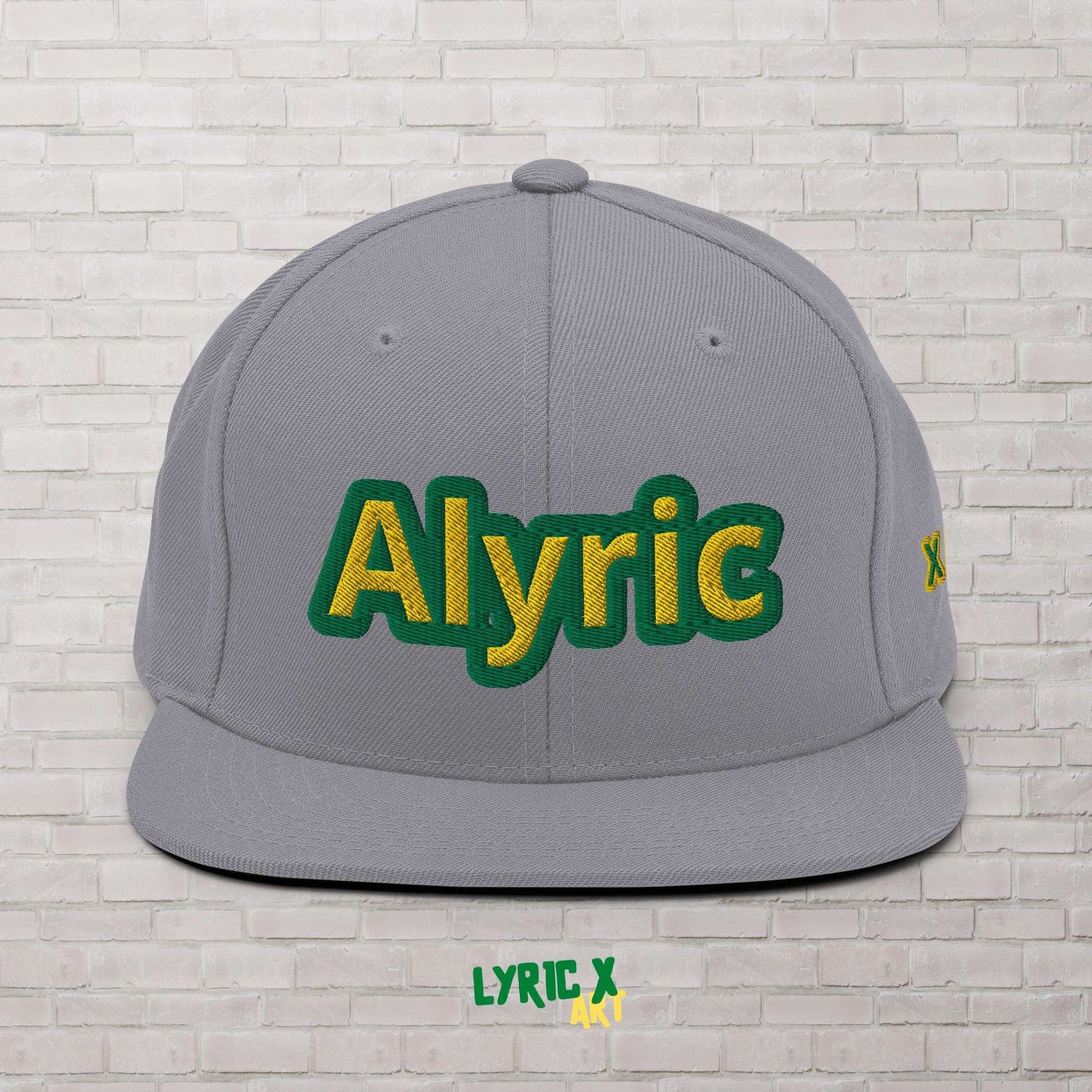 A Lyric X Art Snapback Hat Silver