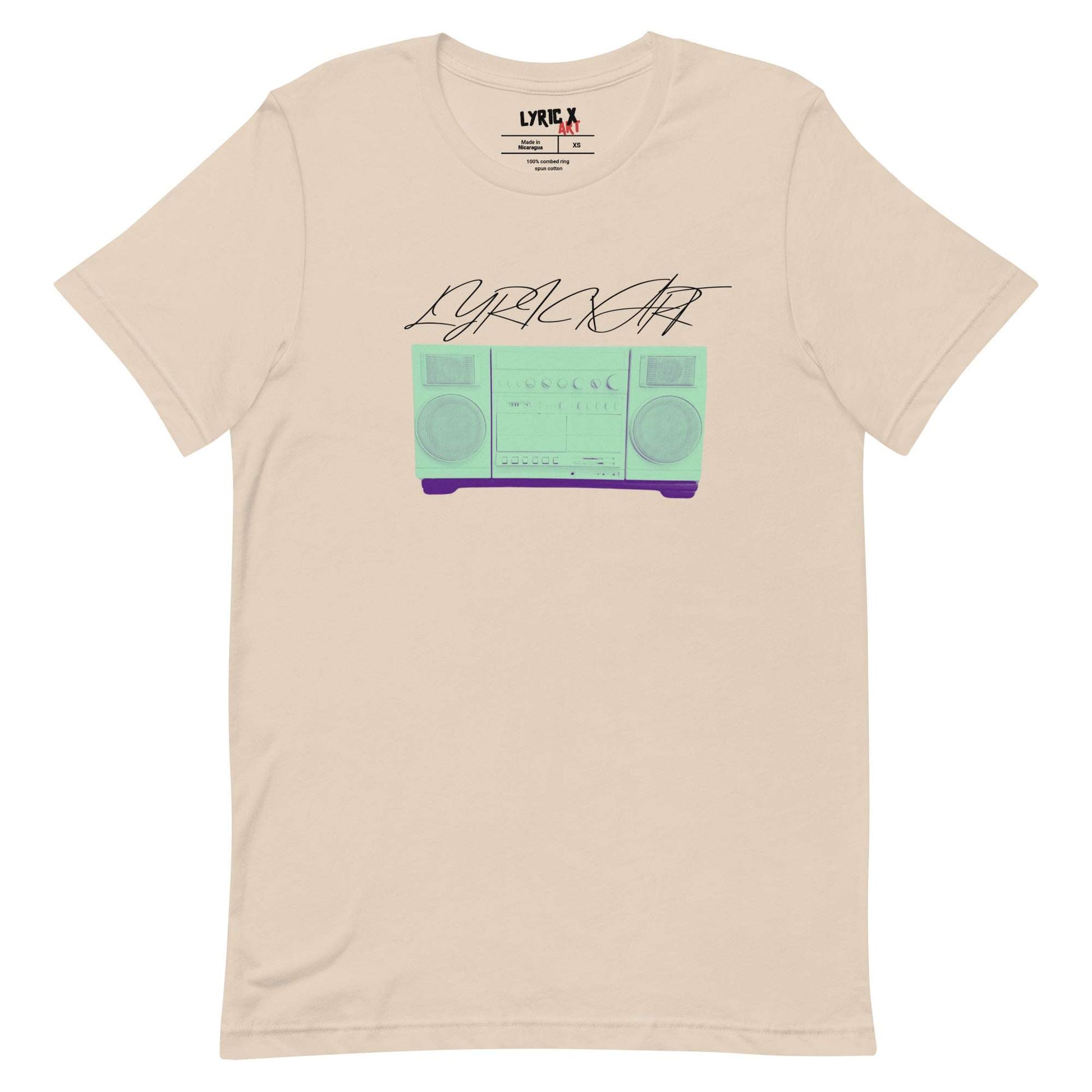Lyric X Art Mint Green Boom Box T-Shirt Soft Cream / 4XL