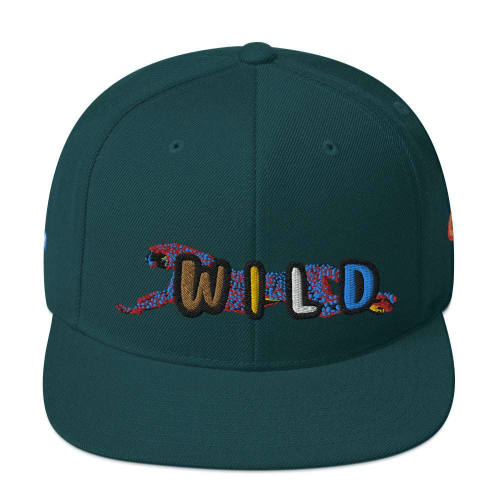 Wild Cat Offense Embroidered Snapback Hat Spruce