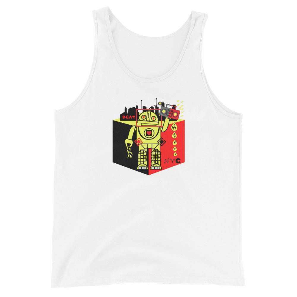 Tank Top Beat Drop Robot White / 2XL tank top