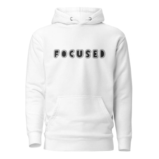 Focused Embroidered Hoodie White / 3XL