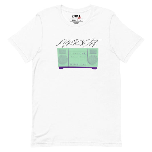 Lyric X Art Mint Green Boom Box T-Shirt White / 4XL