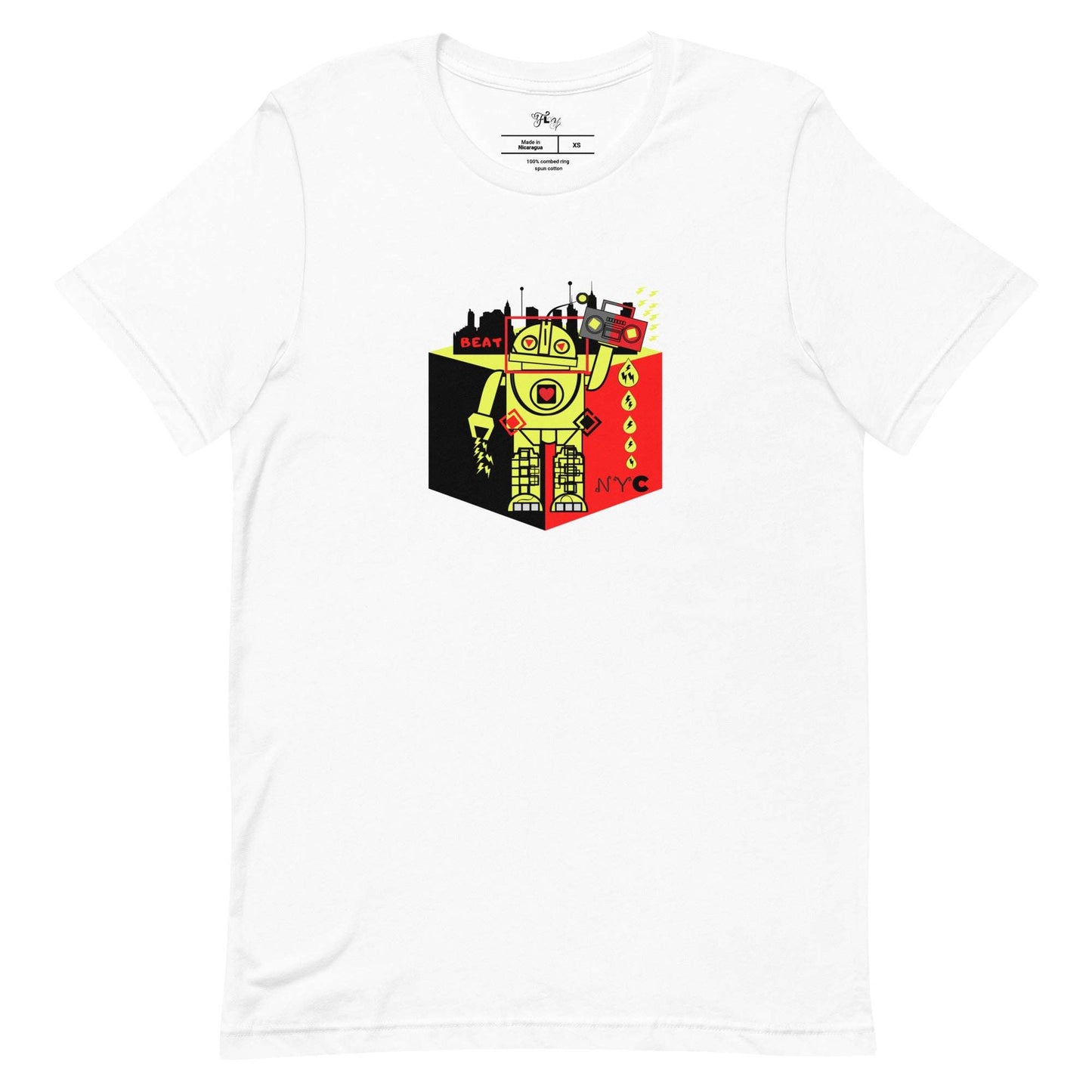 T Beat Drop Robot White / 4XL tshirt