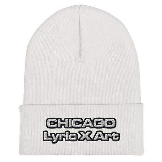 Cuffed Beanie Chicago Lyric X Art White